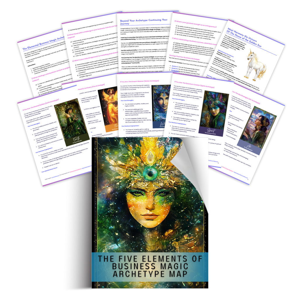 The Five Elements of Business Magic Archetype Map from Crystal Berg 👉 Unlock your elemental archetype and build a business that flows with your true magic.