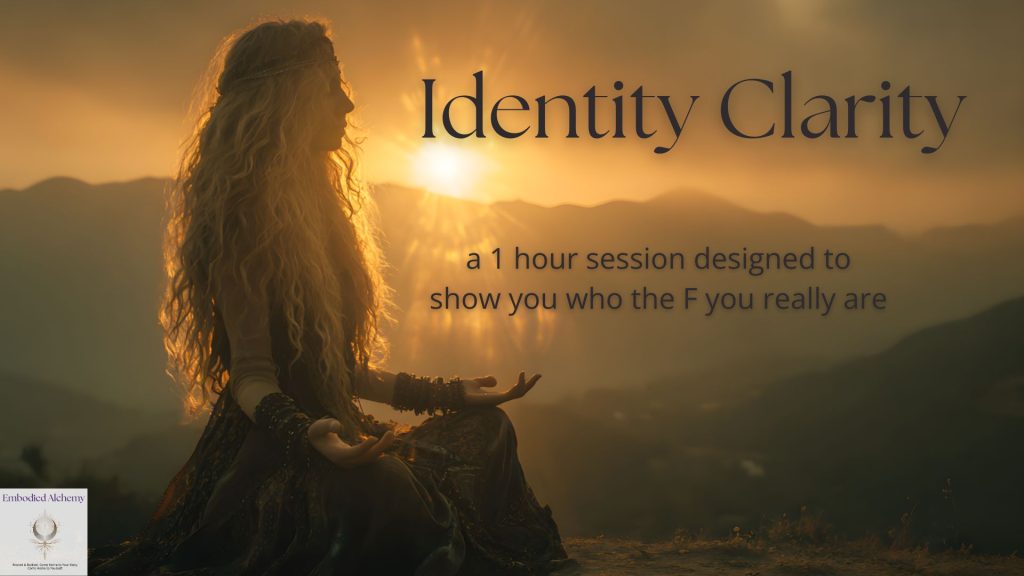Identity Session (Jaye Anne Beringer) Does it feel like you don't know who you are anymore? This session has helped hundreds of women understand themselves, what they want, what's holding them back, and how to find themselves even when they don't know what they're looking for.