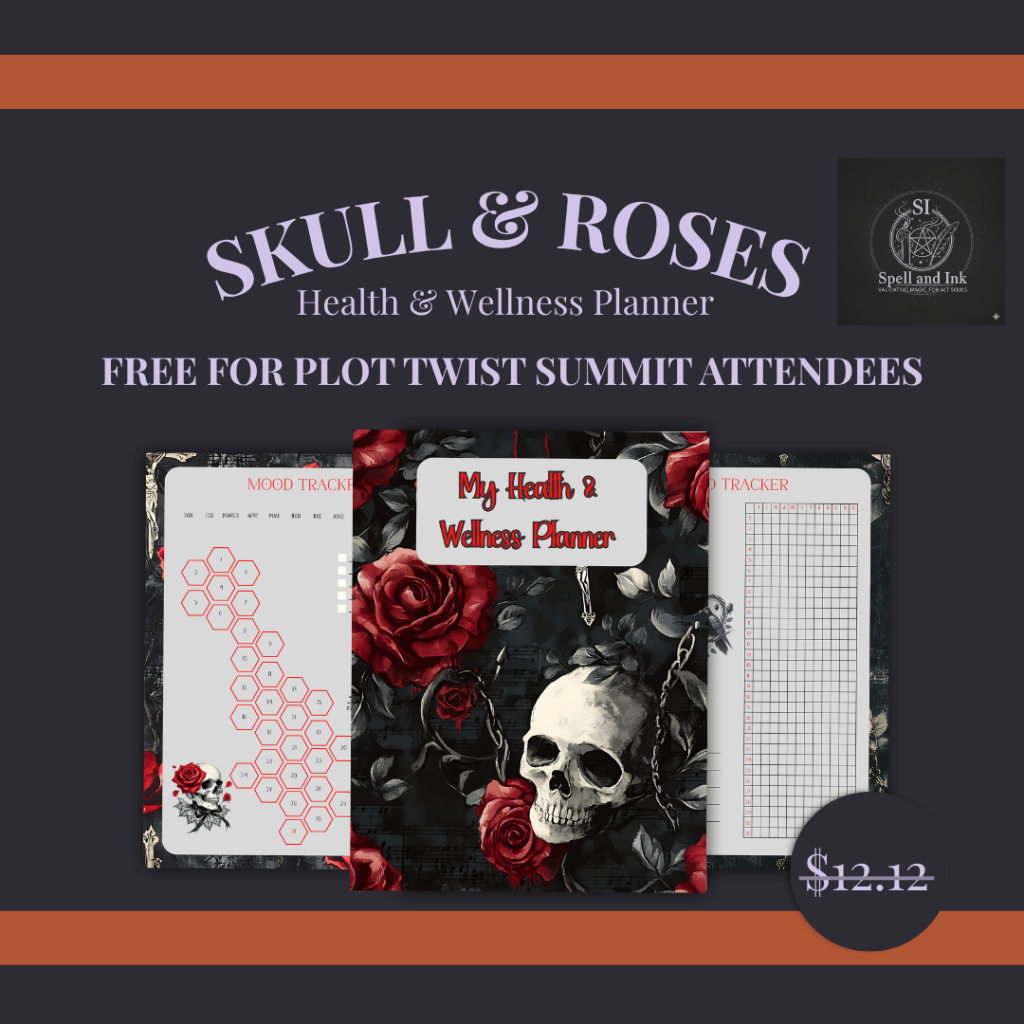 Skull & Roses Health and Wellness Planner (Jem Redman) A gothic-inspired health and wellness planner for people who want structure without sacrificing identity. Track your mood, cycles, sleep, and daily rituals in a space that feels grounding, aesthetic, and genuinely yours. Designed for real life, not perfection.