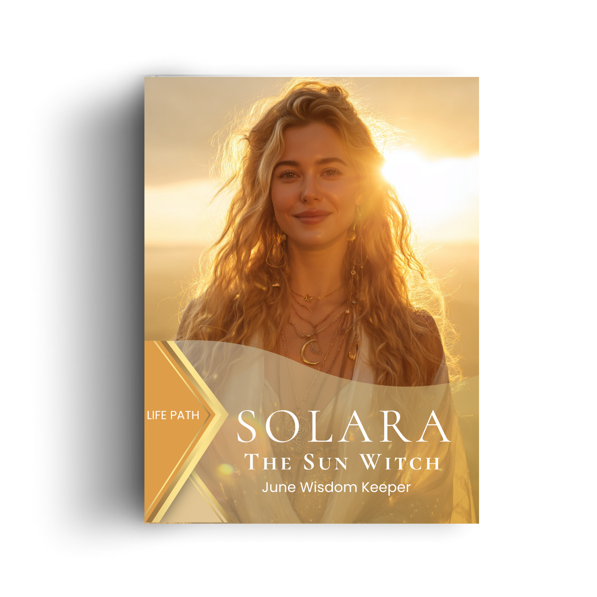 Solara the Sun Witch Life Path Workbook cover, visibility and authenticity for personal growth seekers
